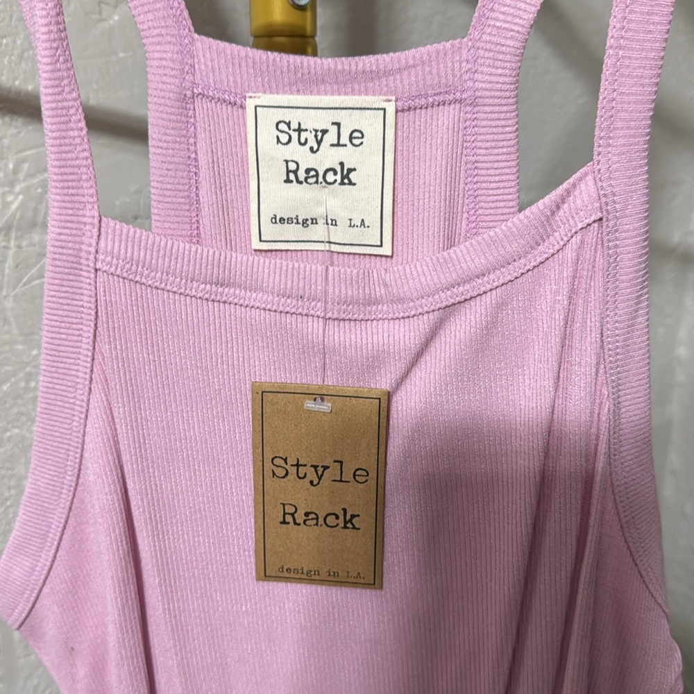 Style Rack Lavender Ribbed Tank Top - Picture 2 of 5